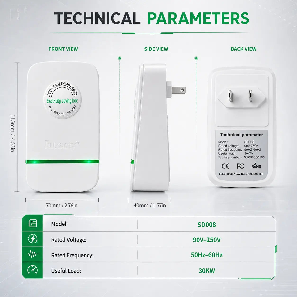 Plug-In Power Device with Indicator Light, Compact Indoor Electrical Accessory for Home, Office, Dorm, and Daily Use