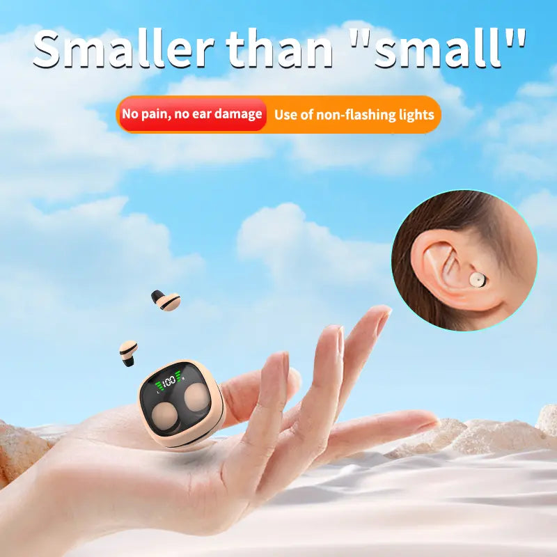 H.L.WALK-D Invisible Wireless Headphones Sleep Earbuds for Side Sleepers Sleepbuds Comfortable Noise Blocking Wireless 5.3 Wireless Headphones for Sleeping Driving Hifi Stereo Summervibes