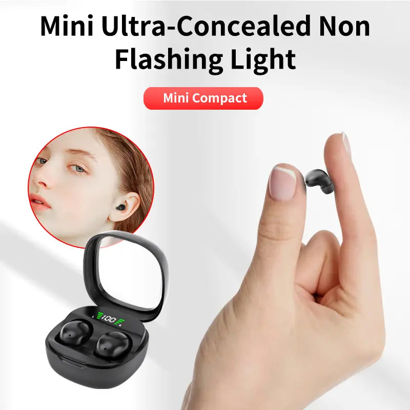 H.L.WALK-D Invisible Wireless Headphones Sleep Earbuds for Side Sleepers Sleepbuds Comfortable Noise Blocking Wireless 5.3 Wireless Headphones for Sleeping Driving Hifi Stereo Summervibes