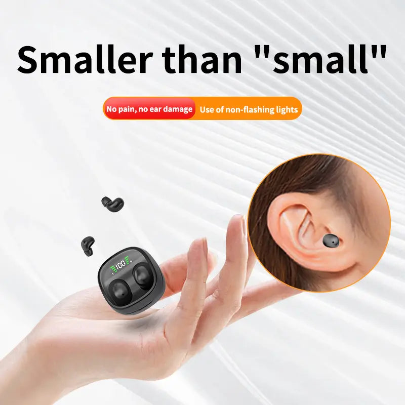 H.L.WALK-D Invisible Wireless Headphones Sleep Earbuds for Side Sleepers Sleepbuds Comfortable Noise Blocking Wireless 5.3 Wireless Headphones for Sleeping Driving Hifi Stereo Summervibes