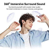 HTC NE76 Bluetooth Wireless Earbuds Sleep Earphones,Bluetooth 6.0,Noise-Canceling Earphones.Improves Sleep Quality,Zero Pressure on the Ears When Sleeping on Your Side,Invisible Flat-Head Earphones,Suitable for Travel and Side Sleepers