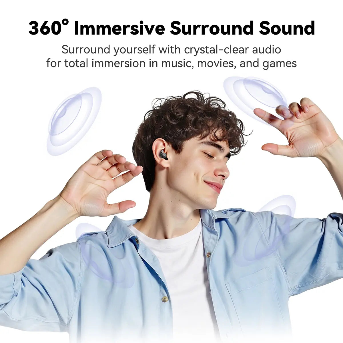 HTC NE76 Bluetooth Wireless Earbuds Sleep Earphones,Bluetooth 6.0,Noise-Canceling Earphones.Improves Sleep Quality,Zero Pressure on the Ears When Sleeping on Your Side,Invisible Flat-Head Earphones,Suitable for Travel and Side Sleepers