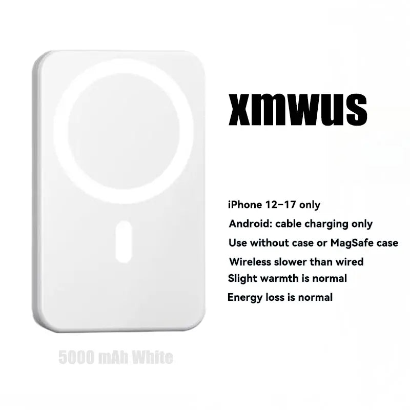 5000Mah Magnetic Power Bank for Iphone 12–17 Series, Works Best with Magsafe Case or No Case, Portable Wireless Charger Summervibes Outdoorfun