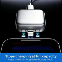 140W Smart Charging Cable with Physical Battery Disconnect Function: Automatically Stops Charging and Cuts off Connection to Protect the Battery; PVC Full Charge Automatic Pop-Up Stop Charger.