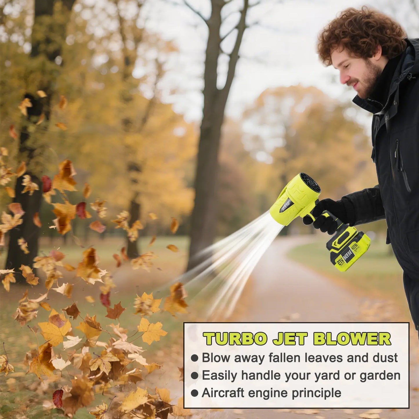 【Summervibes】Seese Turbo Jet Blower,Leaf Blower, Violent Turbo Fan, Pure Copper Motor,Car Drying after Wash, Handheld Snow Blower,Cordless Turbo Power Air Duster,Home Improve,Garden Mainte Holiday Gifts