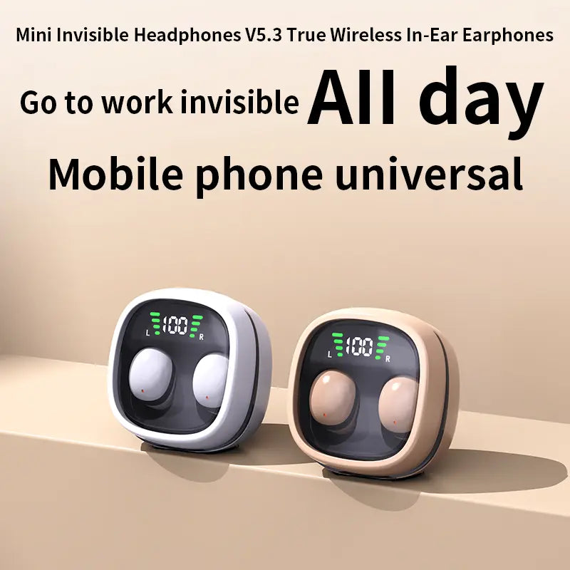 H.L.WALK-D Invisible Wireless Headphones Sleep Earbuds for Side Sleepers Sleepbuds Comfortable Noise Blocking Wireless 5.3 Wireless Headphones for Sleeping Driving Hifi Stereo Summervibes