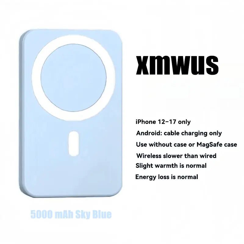 5000Mah Magnetic Power Bank for Iphone 12–17 Series, Works Best with Magsafe Case or No Case, Portable Wireless Charger Summervibes Outdoorfun