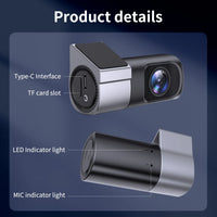 Ultra Slim 1080P FHD Dashcam for Cars, Car Driving Recorder with Wi-Fi App Control, Night Vision, 24-Hour Parking Mode, Loop Recording, G Sensor, 145-Degree Wide Angle, HDR, 128GB Support, Compact Mini for Trucks, Road Safety, Camera Accessories